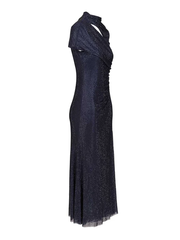Self-Portrait Navy Midi Dress - Image 3