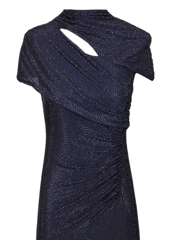 Self-Portrait Navy Midi Dress - Image 4