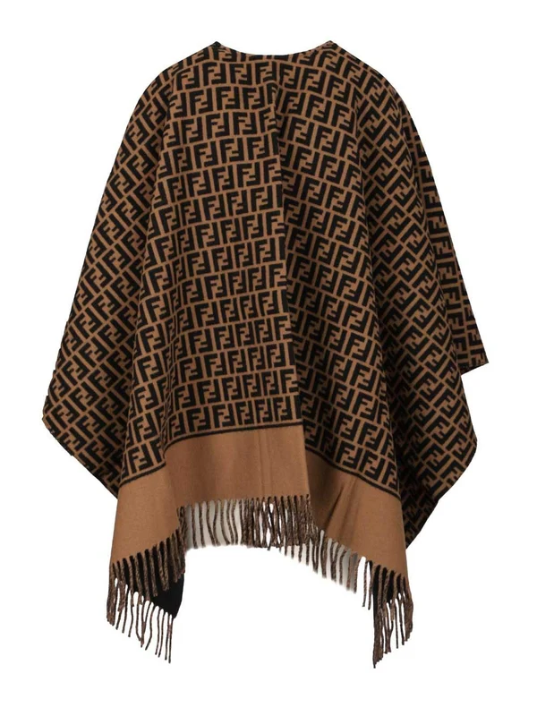 Fendi Brown Wool Mufflers - Image 2