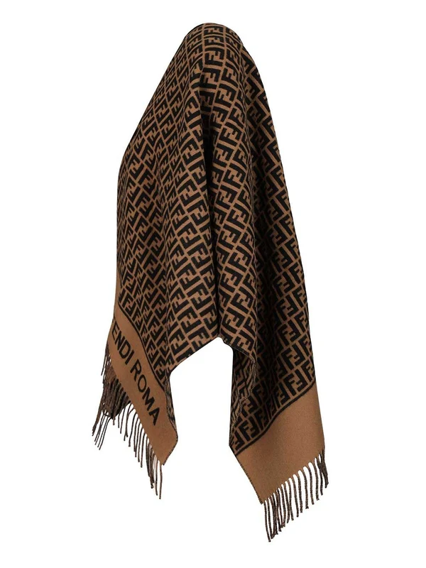 Fendi Brown Wool Mufflers - Image 3