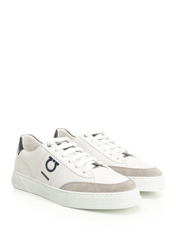 Ferragamo White Low Top Sneakers - Image 2