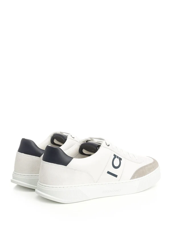 Ferragamo White Low Top Sneakers - Image 3