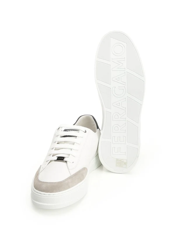 Ferragamo White Low Top Sneakers - Image 5