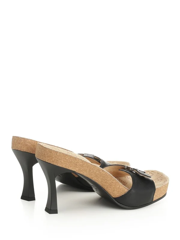 Balenciaga Black Beige Sandal Heels - Image 3