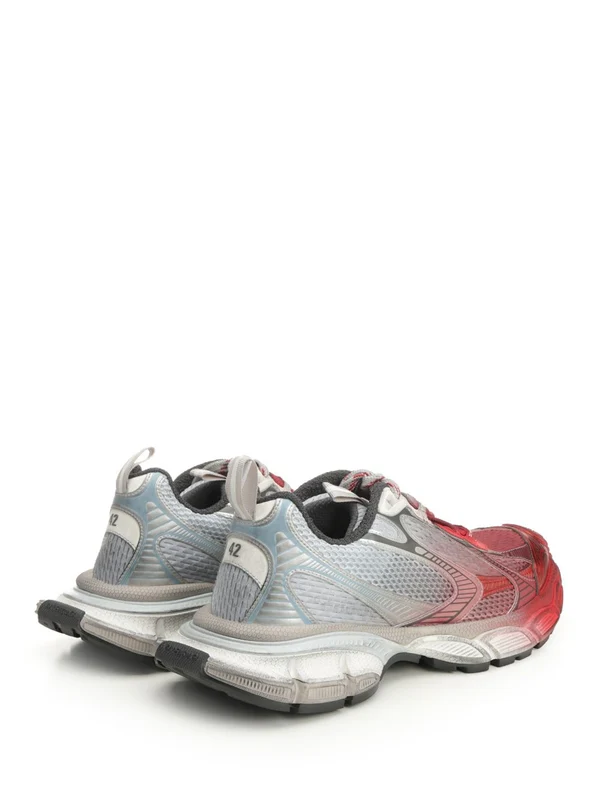 Balenciaga Grey Red Low Top Sneakers - Image 3
