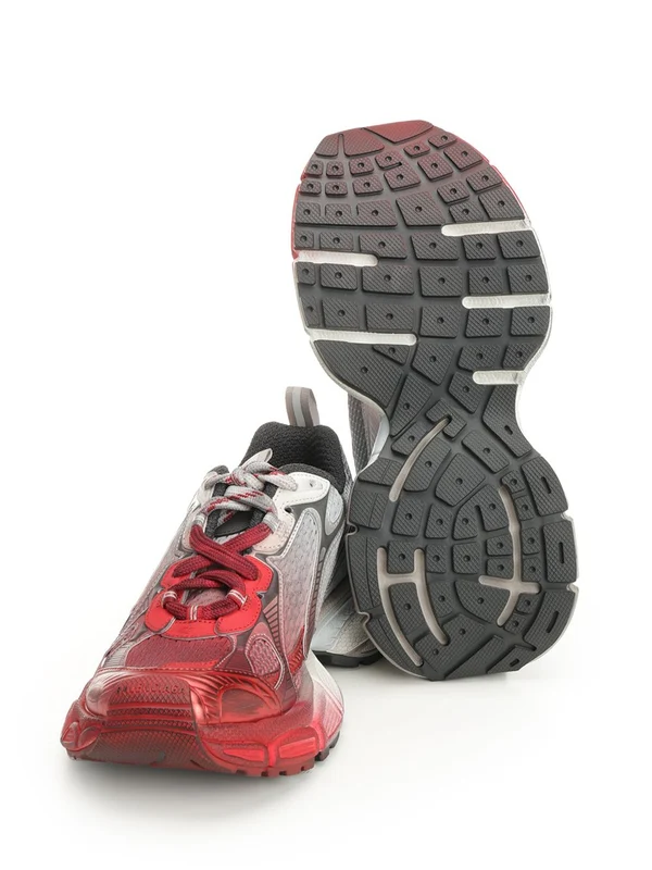 Balenciaga Grey Red Low Top Sneakers - Image 5