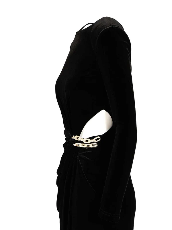 Self-Portrait Black Midi Dress - Image 4