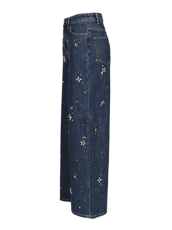 Self-Portrait Blue Denim Pants - Image 3