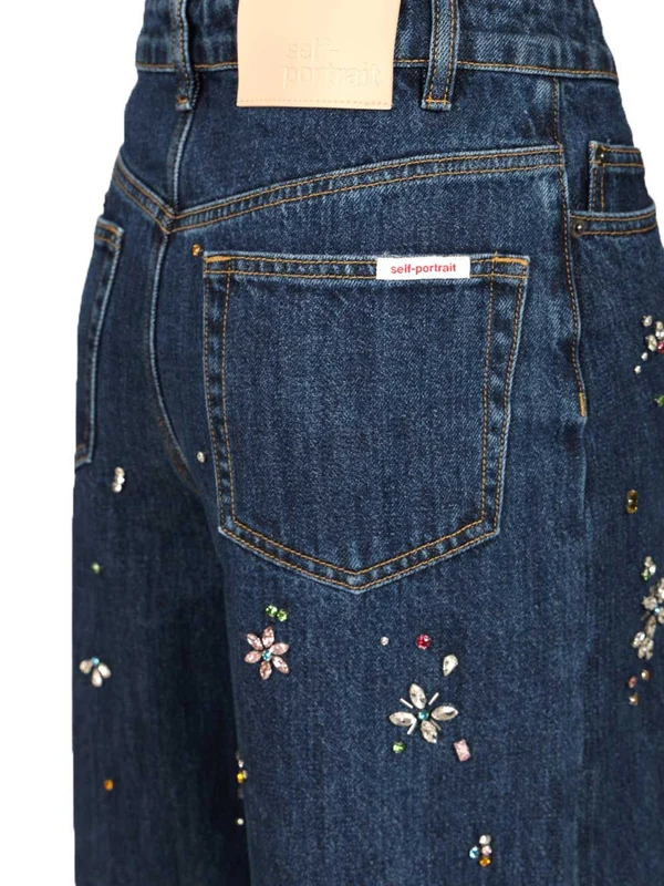 Self-Portrait Blue Denim Pants - Image 6