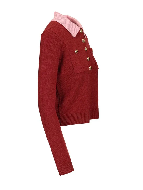 Self-Portrait Burgundy Knitted - Image 3