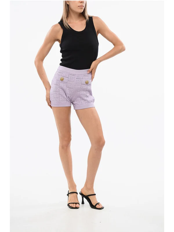 Balmain Purple Shorts - Image 4
