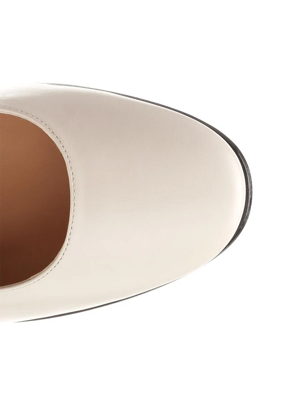 Bottega Veneta White Flat Shoes - Image 4