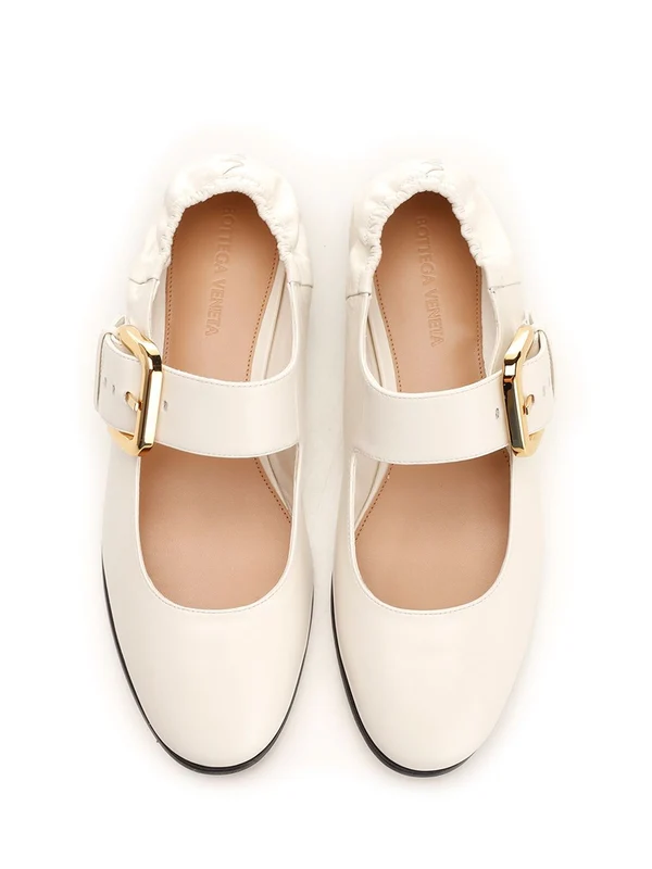 Bottega Veneta White Flat Shoes - Image 5
