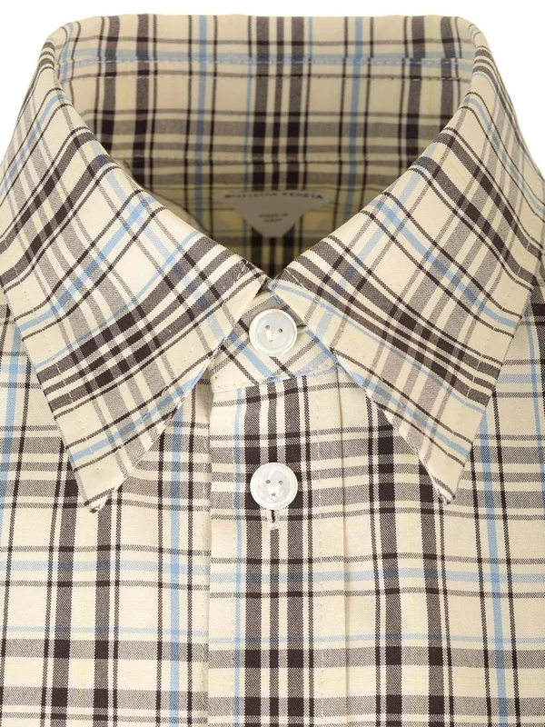 Bottega Veneta White Checked Shirts - Image 3