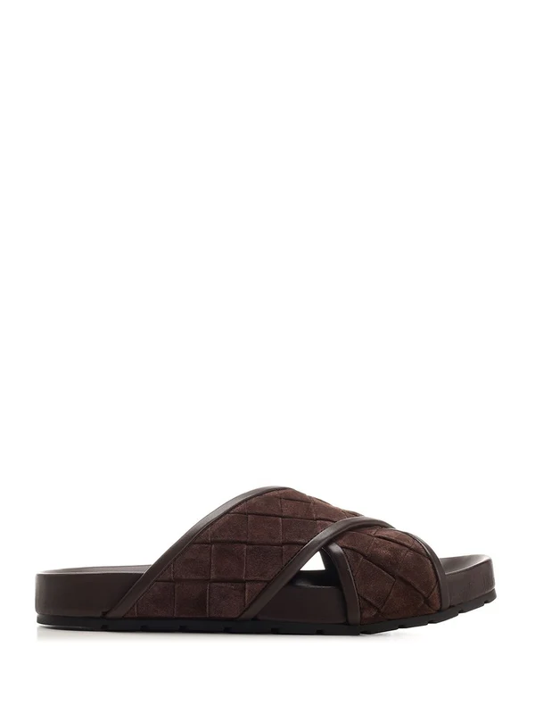 Bottega Veneta Brown Slides - Image 2