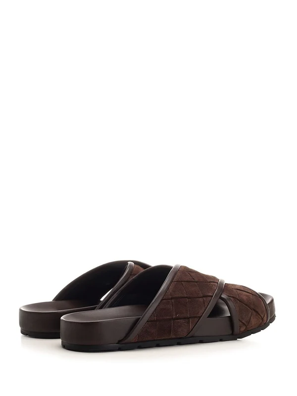 Bottega Veneta Brown Slides - Image 6