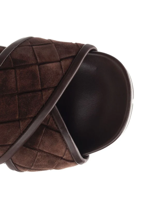 Bottega Veneta Brown Slides - Image 7