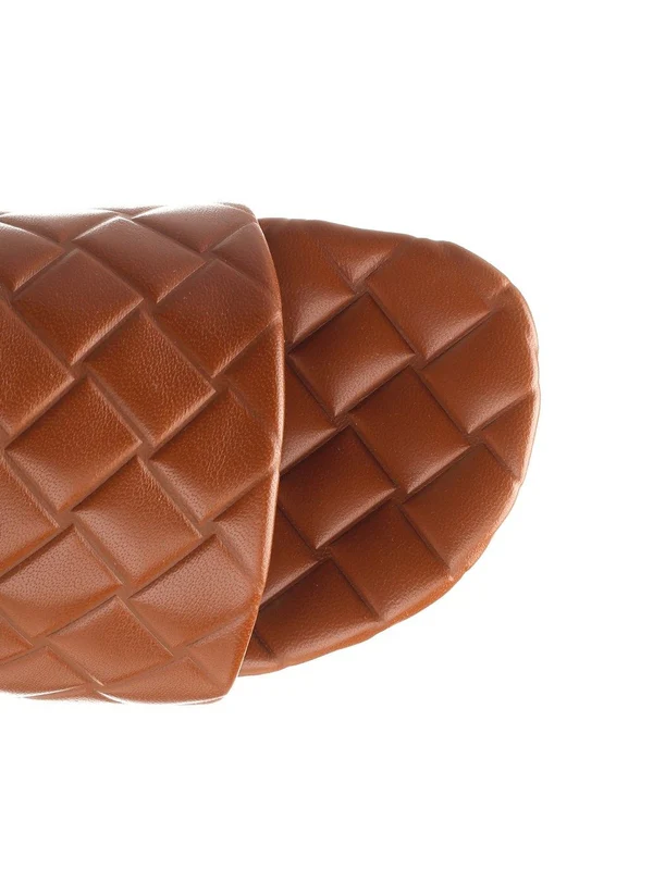 Bottega Veneta Brown Slides - Image 4