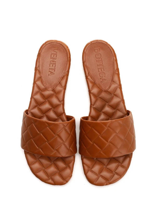 Bottega Veneta Brown Slides - Image 5