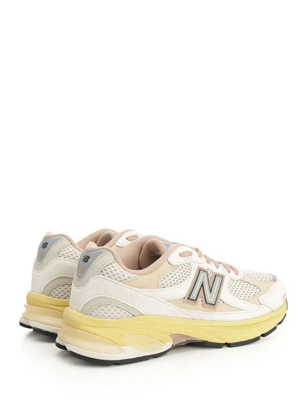 New Balance Beige Yellow Low Top Sneakers - Image 3
