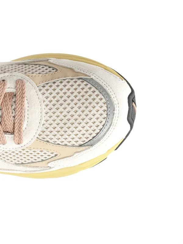 New Balance Beige Yellow Low Top Sneakers - Image 4
