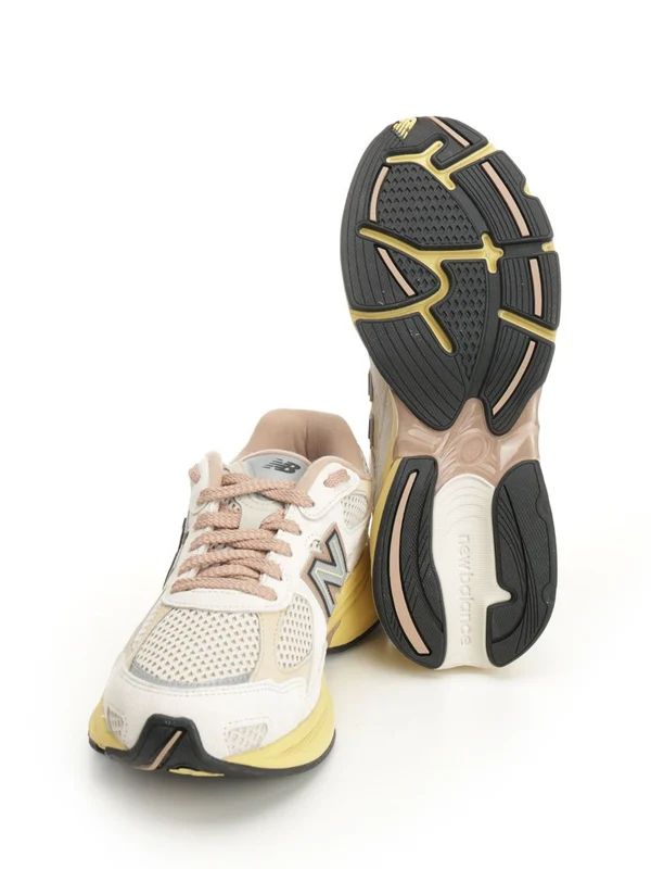 New Balance Beige Yellow Low Top Sneakers - Image 5