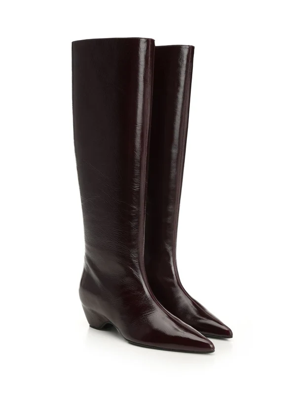 Khaite Burgundy High Boots - Image 2