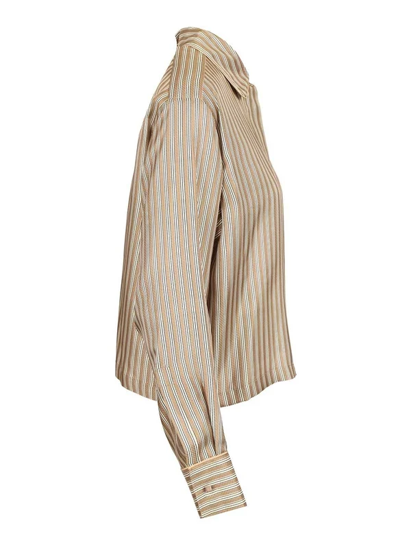 Max Mara Beige Striped Shirts & Blouses - Image 3