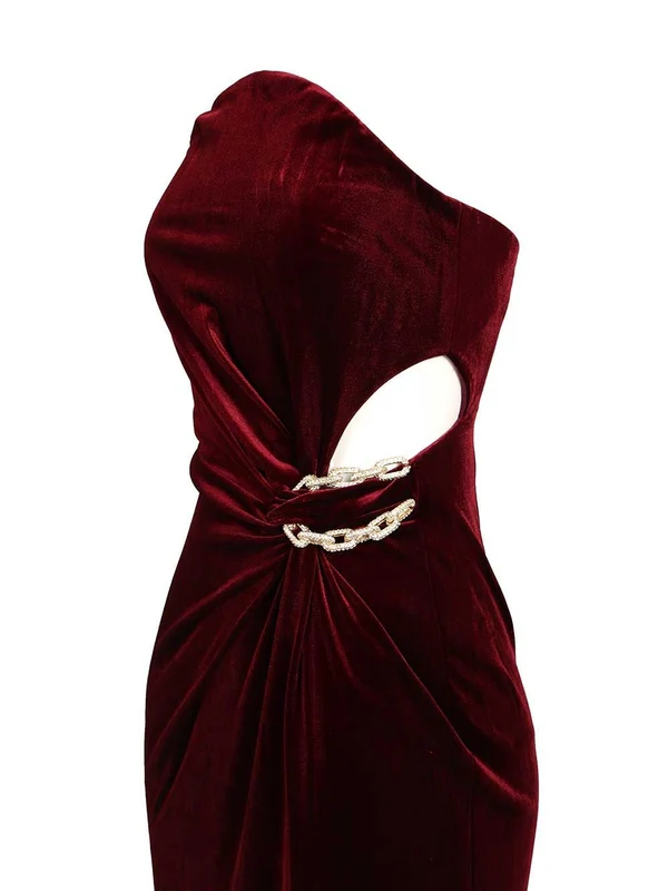 Self-Portrait Burgundy Long Dress - Image 5