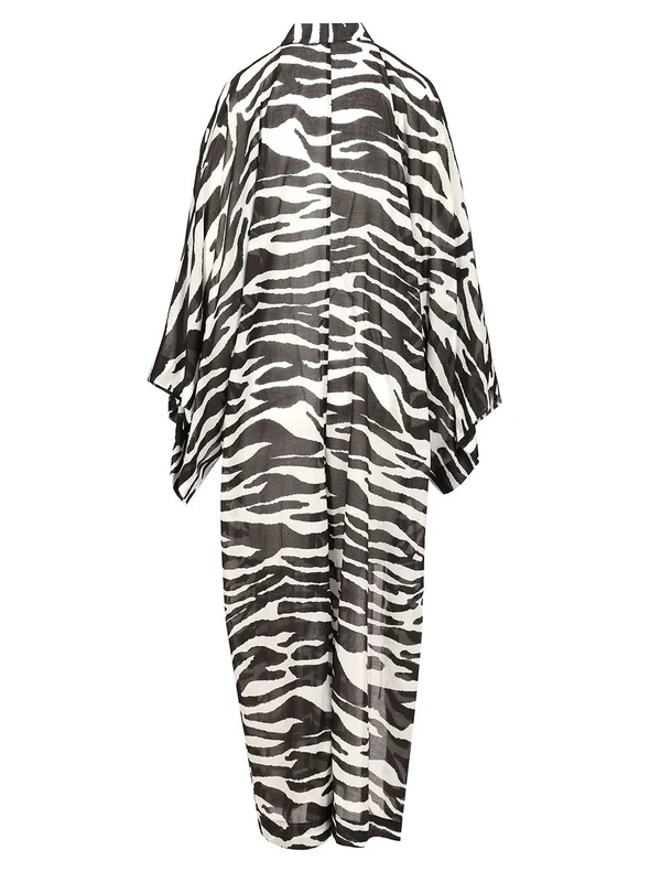 The Attico Black Animal Pattern Midi Dress - Image 2
