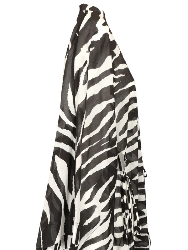 The Attico Black Animal Pattern Midi Dress - Image 4