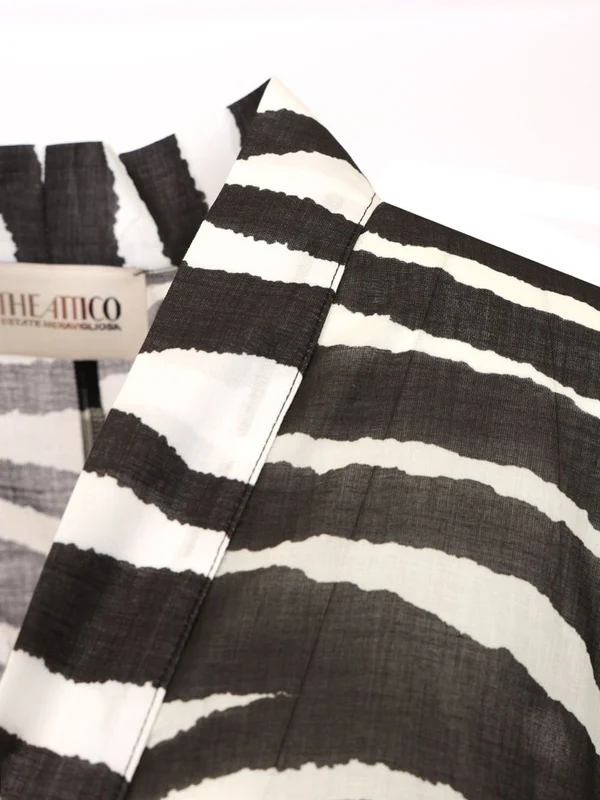 The Attico Black Animal Pattern Midi Dress - Image 5