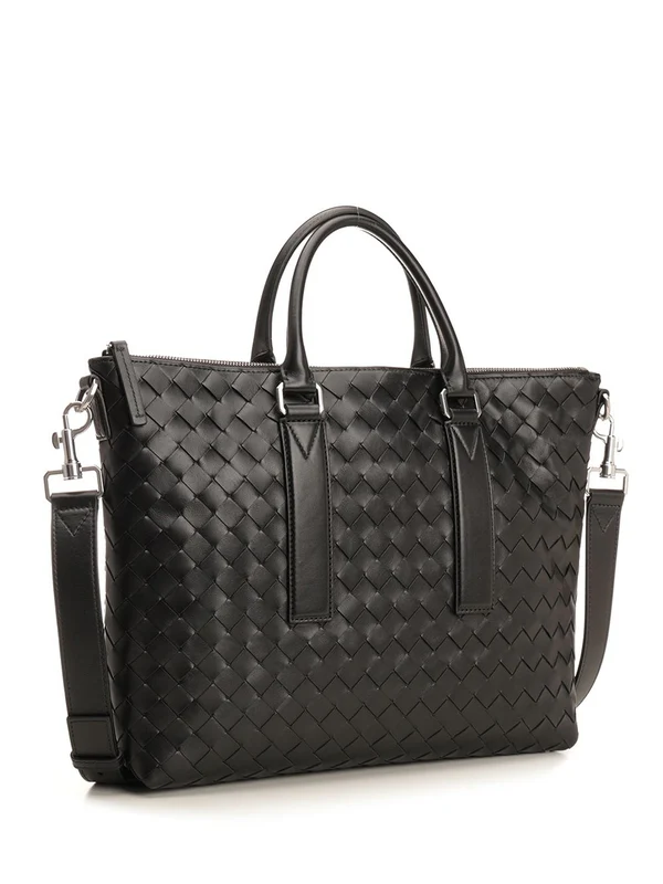 Bottega Veneta Intrecciato Black Brief Case - Image 2