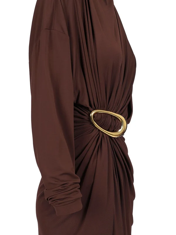 Bottega Veneta Brown Midi Dress - Image 4