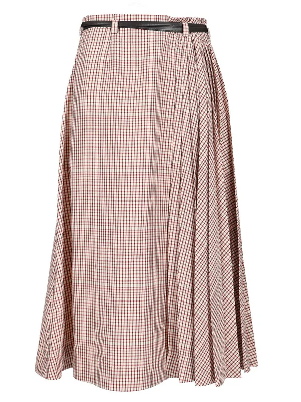 Bottega Veneta Red Checked Skirts - Image 2