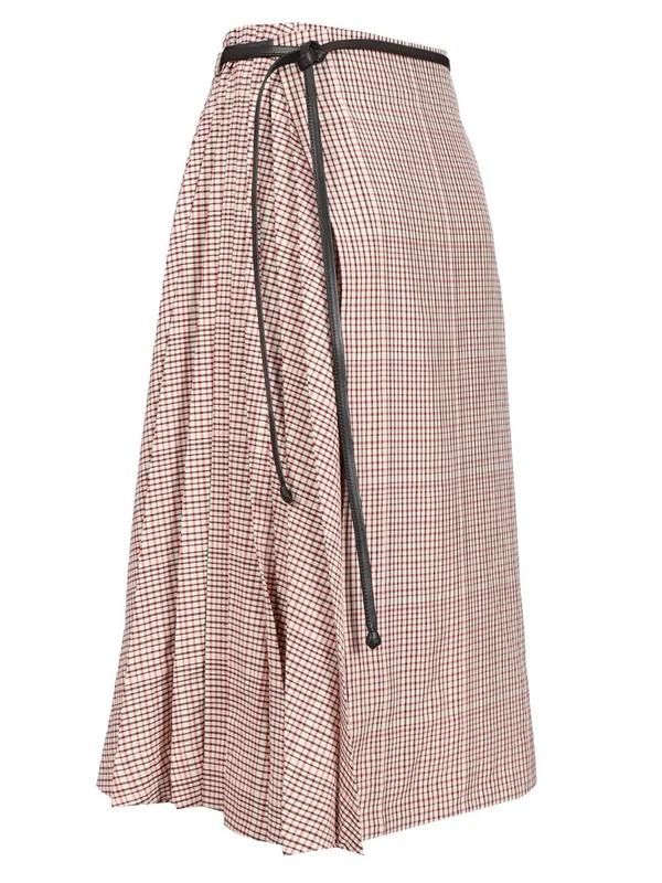 Bottega Veneta Red Checked Skirts - Image 3