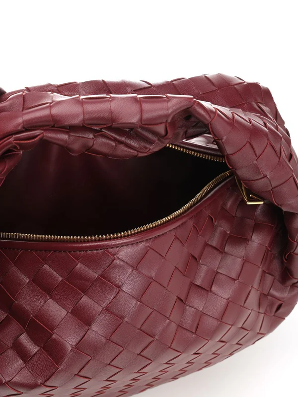 Bottega Veneta Jodi Teen Burgundy Tote Bags - Image 4