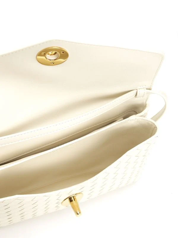 Bottega Veneta Brass Lock White Crossbody & Shoulder Bags - Image 4