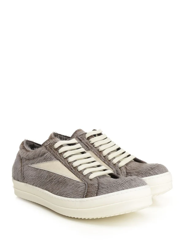 Rick Owens Grey Low Top Sneakers - Image 2