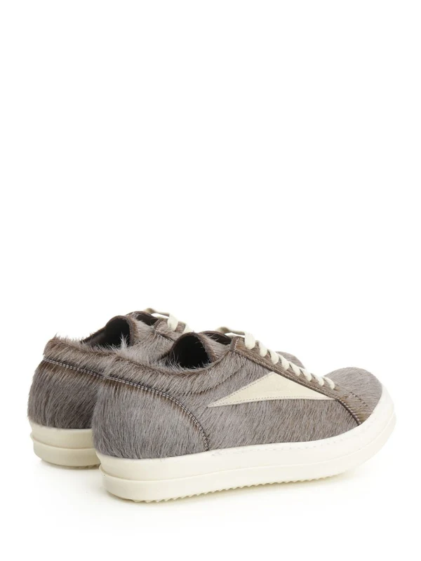 Rick Owens Grey Low Top Sneakers - Image 3