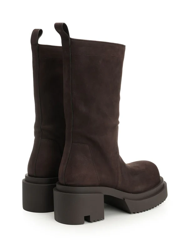Rick Owens Brown Middle Boots - Image 3