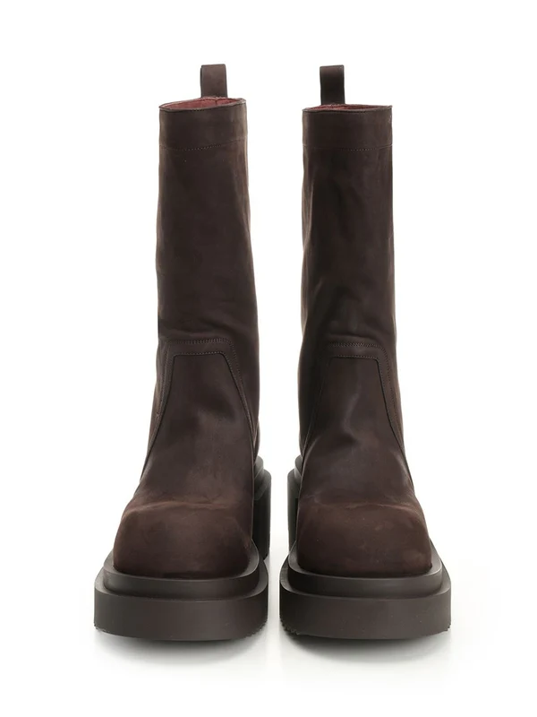 Rick Owens Brown Middle Boots - Image 5