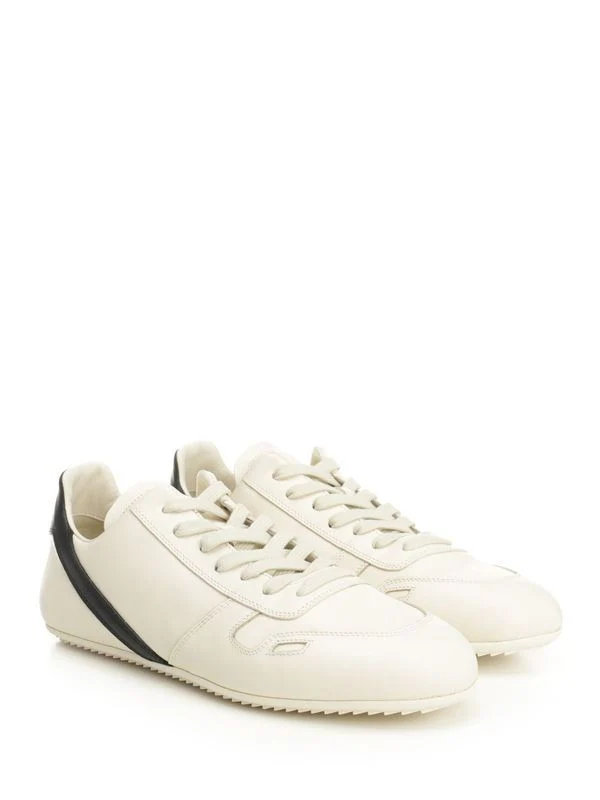 Rick Owens White Low Top Sneakers - Image 2