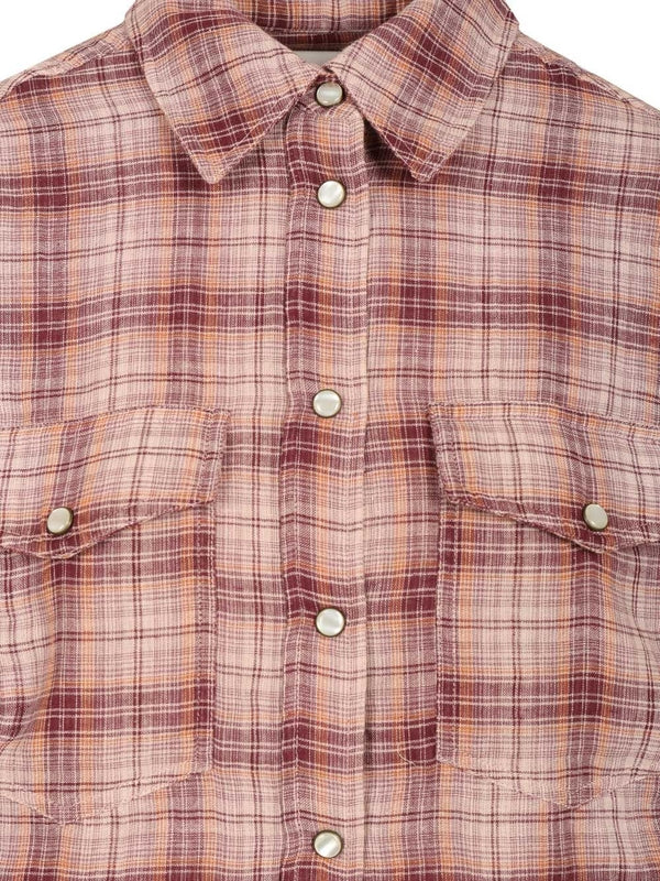 Isabel Marant Etoile Burgundy Checked Shirts & Blouses - Image 4