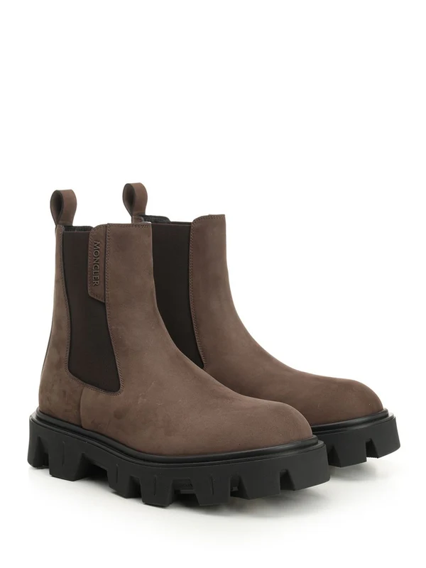 Moncler Brown Chelsea Boots - Image 2