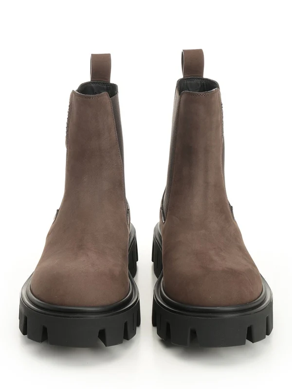 Moncler Brown Chelsea Boots - Image 5