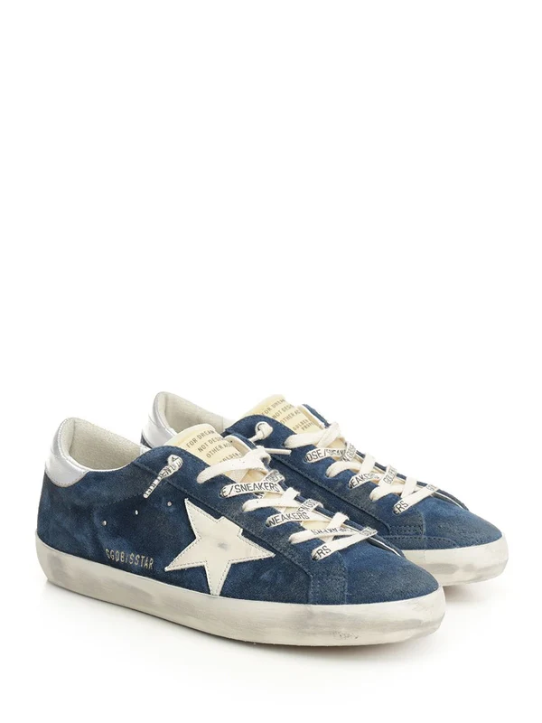 Golden Goose Blue Low Top Sneakers - Image 2