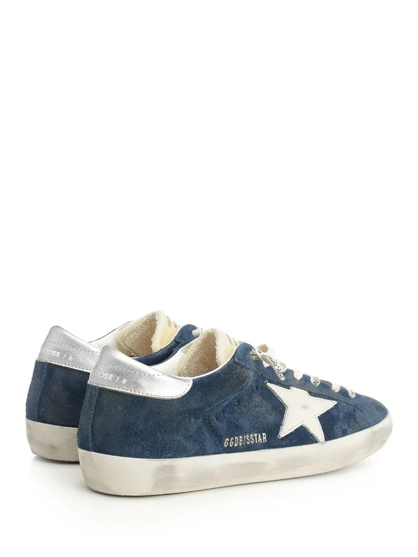 Golden Goose Blue Low Top Sneakers - Image 3