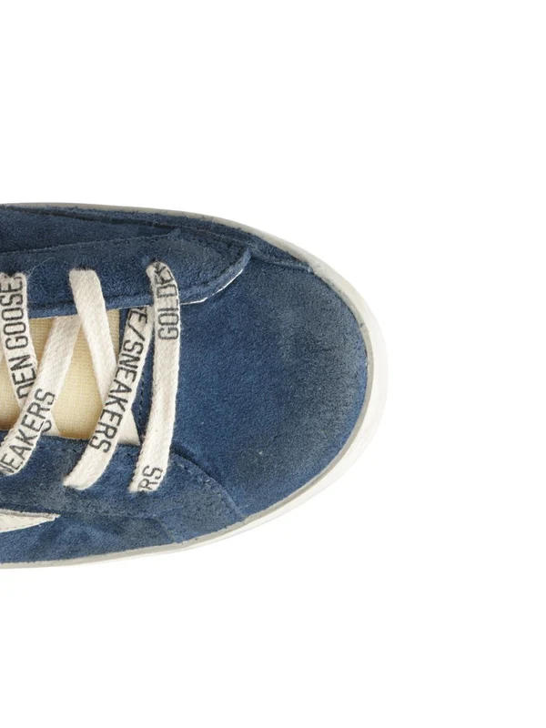 Golden Goose Blue Low Top Sneakers - Image 4