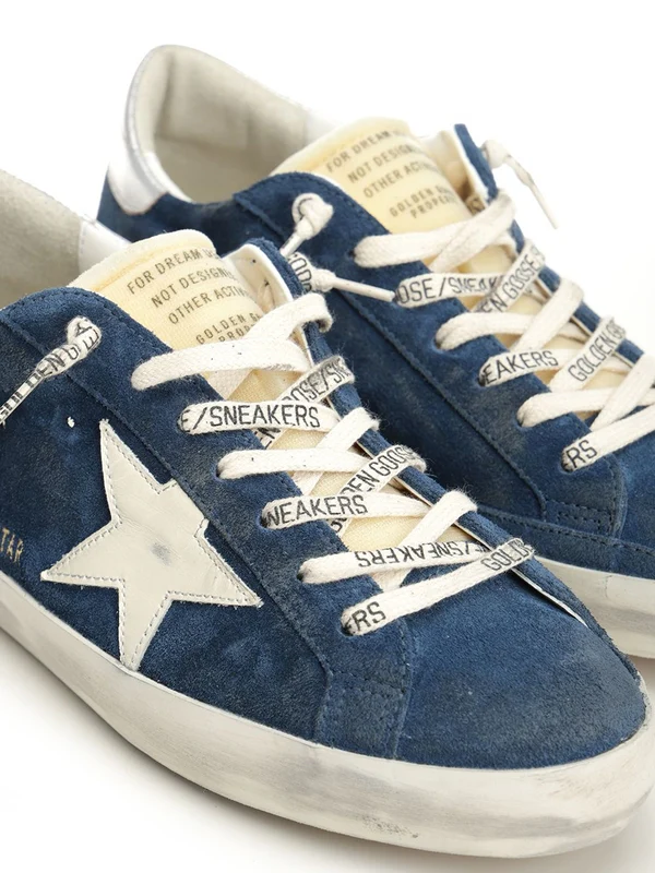 Golden Goose Blue Low Top Sneakers - Image 6